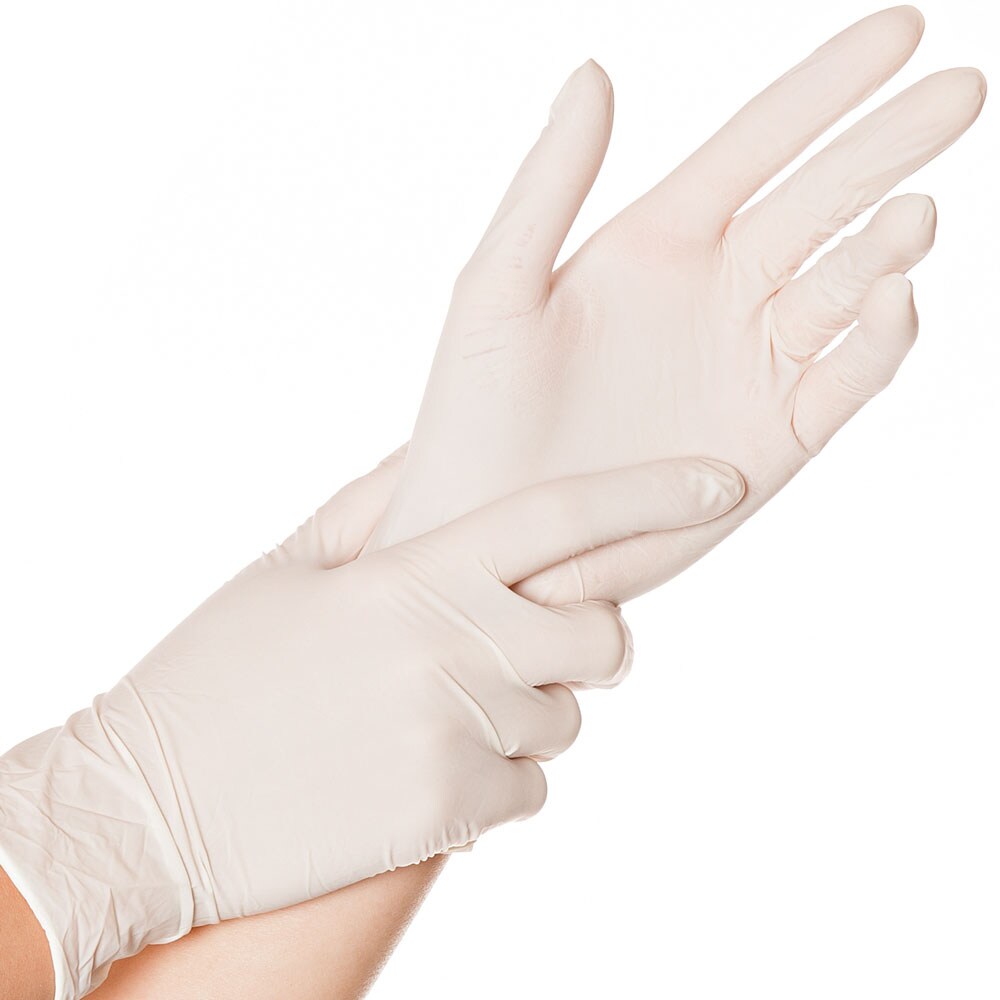10x100 Stück Latexhandschuhe Skin gepudert Weiss Größe S Einweghandschuhe Arbeitshandschuhe Einmalhandschuhe Latex Handschuhe