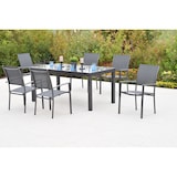 thumbnail of Merxx Milano Set 7tlg., 6 Stapelsessel, 1 Tisch 150(210) x 90 cm, Aluminium, Graphit