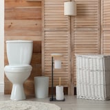 thumbnail of Relaxdays Toilettenpapierhalter mit Ablage, WC Rollenhalter stehend, Klopapierständer, Eisen und Bambus, schwarz/natur