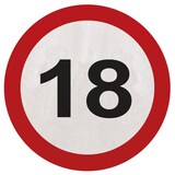 thumbnail of Verkehrsschild Partyset 18. Geburtstag Party Deko Set rot weiss Dekoration Geburtstagsdeko Zahl volljährig Frau Mann