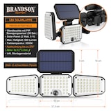 thumbnail of Brandson LED Solarleuchte Außenlampe, 120 LEDs, PIR-Sensor, 500 Lumen, Kaltweiß, 2400 mAh Akku, wetterfest, schwenkbar