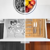 thumbnail of Relaxdays Besteckkasten für Schubladen, ausziehbar, 7-9 Fächer, HBT: 5 x 34-50,5 x 44,5 cm, Besteckeinsatz Bambus, natur