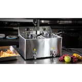 thumbnail of Profi- friteuse HDF2128, roestvrij staal/kunststof, 39 x 55 x 55.8 cm, inhoud: 8+8 L, vermogen: 2 x 3250 W, afneembare mandgreep, zilver