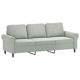 thumbnail of vidaXL 3-Sitzer-Sofa mit Zierkissen Hellgrau 180 cm Samt