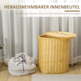 thumbnail of Wäschekorb mit Deckel 51x38x57 cm Natur, Rattan Weidenoptik mit herausnehmbarem Innenfutter, 100 L Wäschebox für Bad und Schlafzimmer