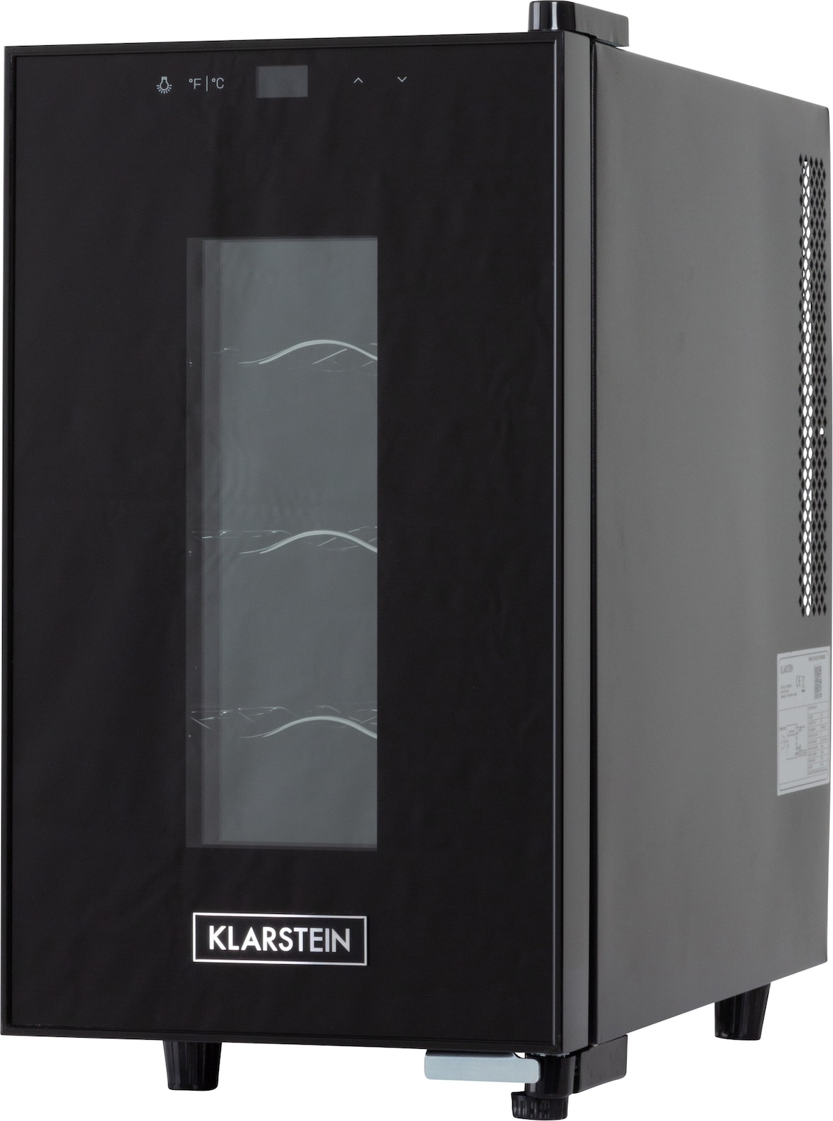 Klarstein Bellevin 8 Uno Weinkühlschrank 23 Liter 11-18 °C LED Touch SingleZone Schwarz