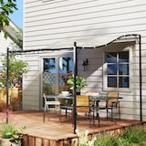 thumbnail of Outsunny Pergola Addossata Ricurva in Metallo Poliestere Bianco Crema