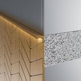 thumbnail of Gastronics Pizzakühltisch Premium – Kühltheke mit grauem Granit, Fischgrätenverkleidung, LED 207 x 80 x 145 cm 3 Türig