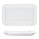 thumbnail of 6x Pur Pappteller aus Porzellan 24,5x16cm weiß Servier-Teller Kuchen Burger