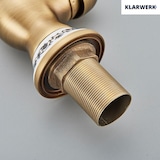 thumbnail of JULIAN | Premium Vintage Küchenarmatur Messing Gold | Edelstahl Retro Wasserhahn Mischbatterie Küche Gastro | 360° drehbar 2 Anschlüsse