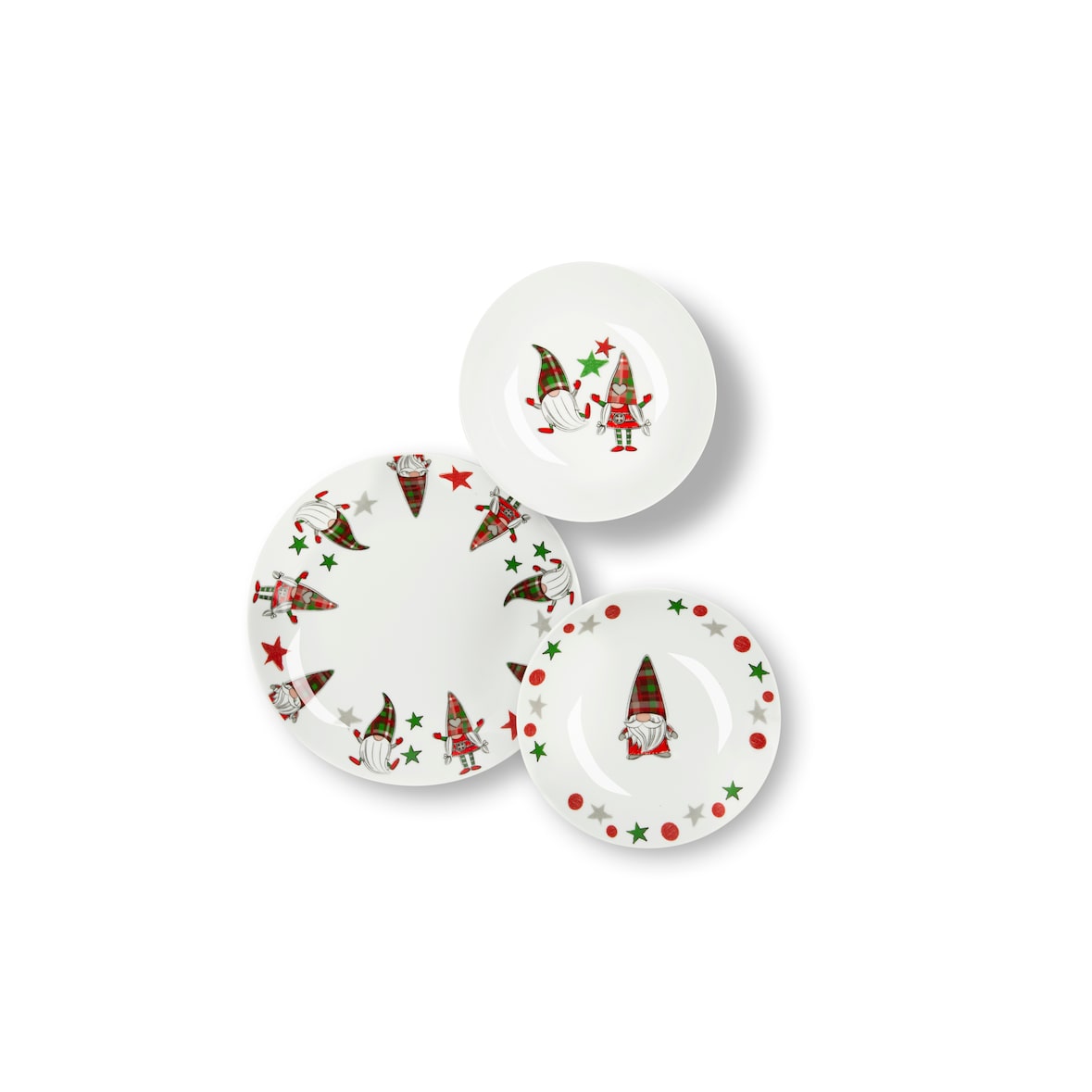 Excelsa Geschirrset 18-Teiliges Tartan Gnome Porzellan Bunt