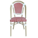 thumbnail of Chaise de terrasse bistrot parisien en aluminium et rotin rouge