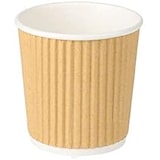 thumbnail of DeinPack 200 Riffelbecher 100 ml doppelwandig  to Go Pappbecher aus braunem Kraftkarton  Espressobecher