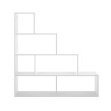 thumbnail of Dmora Buchhandlung Vancouver, Doppelseitiges Bücherregal mit 6 Einlegeböden, Trennregal mit Bürofächern, 145x29h145 cm, Glänzend Weiß