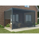 thumbnail of CRO Tenda laterale con binario per pergola bioclimatica in poliestere (30%) e PVC (70%) - per lato lunghezza 3,90 mt - colore antracite