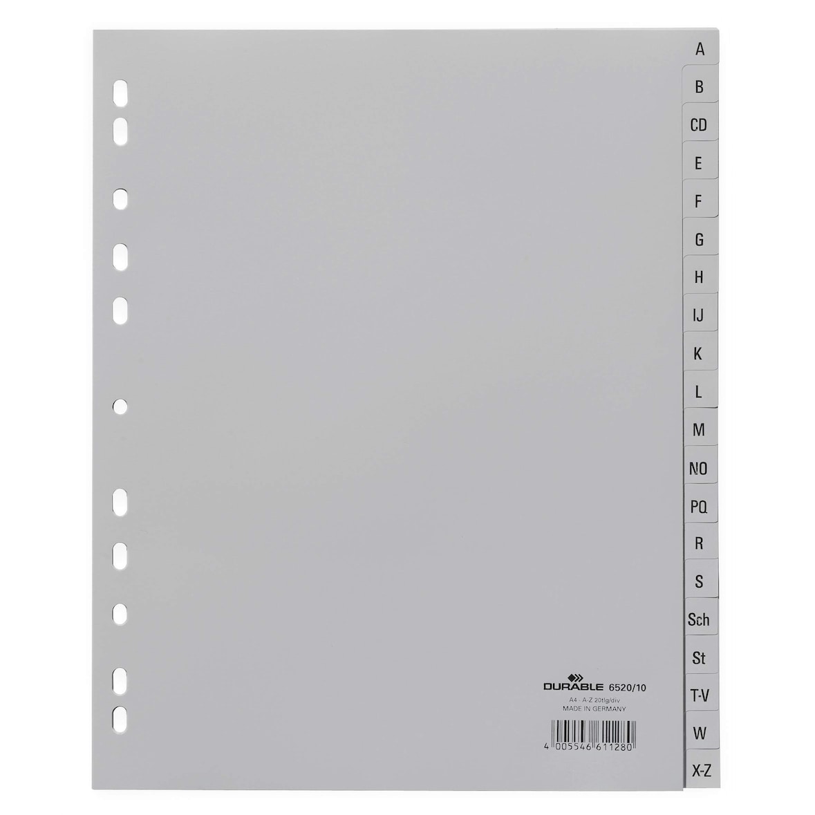 Durable Ordnerregister A4 A-Z 20tlg gr geprägte Taben Universallochg