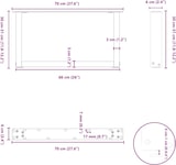 thumbnail of vidaXL Couchtischbeine U-Form 2 Stk. Weiß 70x(30-31) cm Stahl