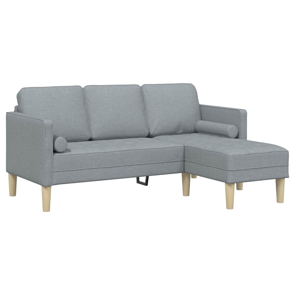 vidaXL Sofa Set mit Kissen Hellgrau Polyester