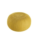 thumbnail of PREMIUM Sitzhocker Pouf  ø 45cm  Strickpouf Indoor u. Outdoor - pflegeleicht & nachhaltig : gelb - freesia