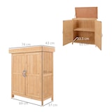 thumbnail of Outsunny Armadio da Esterno in Legno a 2 Ripiani con Tetto Apribile