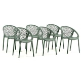 thumbnail of Set van 6 stapelbare stoelen AMBRA van polypropyleen met glasvezel, voor buiten en tuin, bar en restaurant, modern design voor keuken – Salie