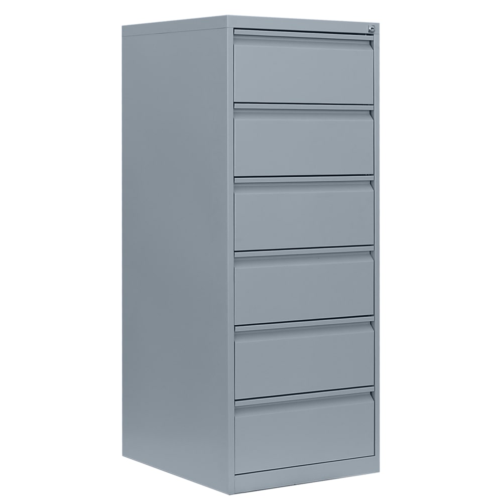 Lüllmann® Karteischrank, 6 Schubladen, zweibahnig, 1320 x 530 x 620 mm, lichtgrau