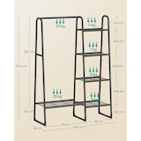 thumbnail of Helloshop26 - Portant à vêtement penderie à vêtements 5 étagères de rangement structure en métal 40 x 101,7 x 153,3 cm pour chambre 12_0006957