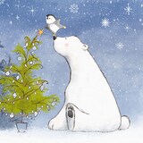 thumbnail of 20 Servietten Papier 33x33cm 3-lagig - hochwertige Einweg Papierservietten Weihnachtsservietten Eisbär und Pinguin Motivservietten Winter Weiß Blau