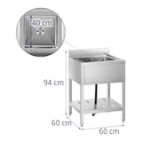 thumbnail of Helloshop26 - Professionele spoelbak met één compartiment 40 x 40 x 25 cm roestvrij staal 14_0000162