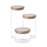 thumbnail of San Ignacio - Set van 3 borosilicaatglazen potten (0,6/1,4/2,1 L) voor voedselopslag - Natur