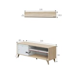 thumbnail of Dmora Mobile porta TV Mesa, Credenza per televisione da soggiorno con 1 anta, Supporto TV da salotto, Madia di design, 135x40h50 cm, Rovere