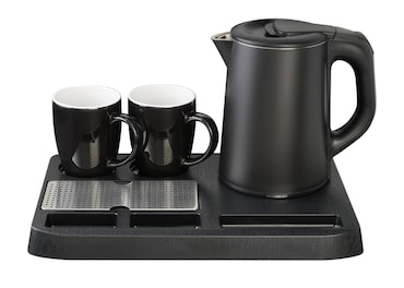 Eva set bollitore 0,8L vaoosio + 2 tz nero 'WK9102' 1360W
