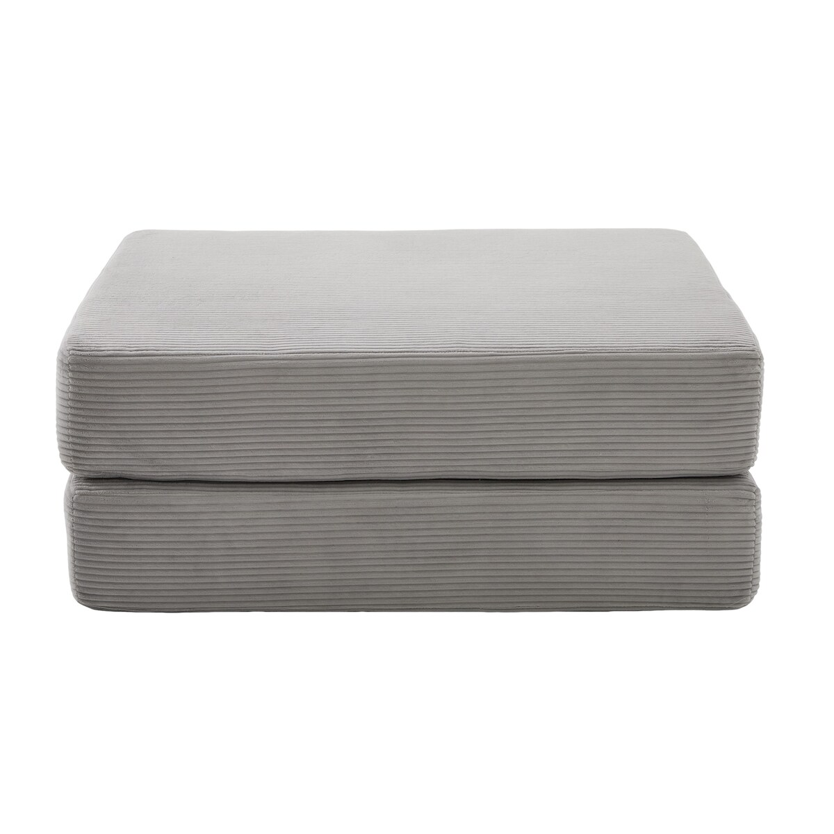 STILVORA Kompressionssessel Cord hellgrau 112x95x67 cm mit Kissen & Seitentasche