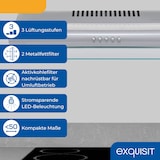 thumbnail of Exquisit Dunstabzugshaube, 50cm breit, Abluftbetrieb, Unterbauhaube, 3 Lüftungsstufen, Metallfettfilter, UBH50-020 inoxlook