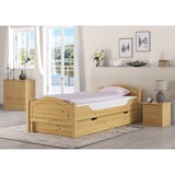 thumbnail of Massivholz Bett 100x200 Kieferbett Einzelbett Gästebett Futonbett Zubehör wählbar V-60.30-10Rollrost. Matratzen und Bettkasten inkl.