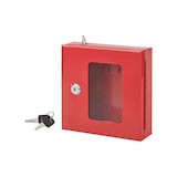 thumbnail of Boite à clés vitrée murale, acier, vitre interchangeable, 170x175x55mm, 2 clés, rouge - THIRARD
