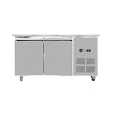 thumbnail of Skyrainbow SNACK-Line bain-marie toonbank 4x GN1/1, graniet roze-grijs, 153x82x85,5 Glazen bovenbouw helder glas met klembord, H=496mm
