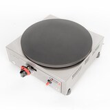 thumbnail of Romux® Máquina de Facer Crepes a Gás Profissional Simple de Bancada em Aço Inox com 1 Placa de Ferro Fundido de 40 cm Ø | Crepeira - 3000 W