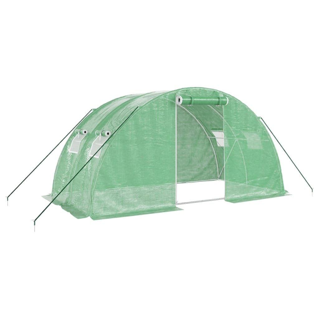 Helloshop26 - Gewächshauszelt für Pflanzen Blumen und Gemüse mit Stahlrahmen 8 m² 4 x 2 x 2 m grün 02_0044632