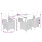 thumbnail of vidaXL 7-tlg. Garten-Bistro-Set mit Kissen Grau Poly Rattan