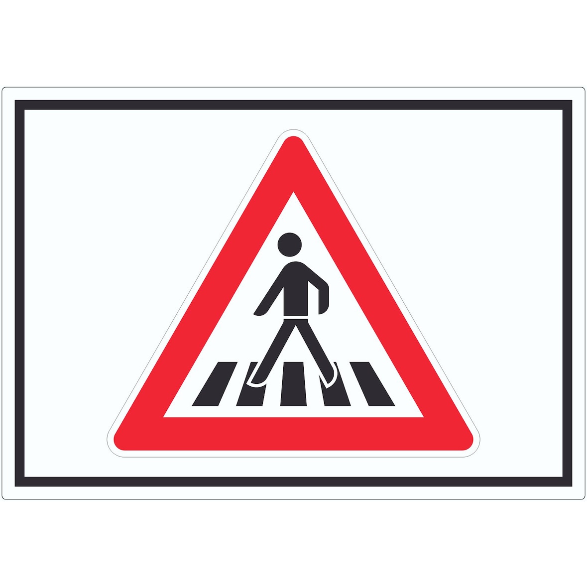 Aufkleber Achtung Fußgängerüberweg Symbol A6 (105x148mm)