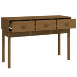 thumbnail of Décoshop26 - Table console d'entrée fonctionnel et stylé avec tiroirs 114 x 40 x 75 cm bois massif de pin marron miel DEC032049