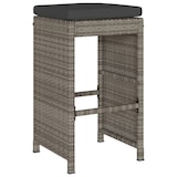 thumbnail of vidaXL Garten-Barhocker mit Kissen 4 Stk. Grau Poly Rattan