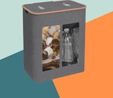 thumbnail of Relaxdays Pfandflaschen Sammelbehälter, 170 L, bis 100 Flaschen, 2 Innenbeutel, Flaschensammler für Glas & Plastik, grau
