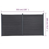 thumbnail of Juego de paneles de valla WPC gris 353x186 cm