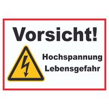 thumbnail of Vorsicht Hochspannung Lebensgefahr Schild A6 (105x148mm)