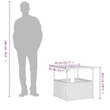 thumbnail of vidaXL Tuintafel met parasolgat 55x55x46,5 cm poly rattan bruin