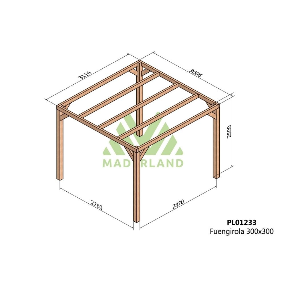 Pérgola de Madera Laminada Fuengirola (Maderland) - Gardeneas
