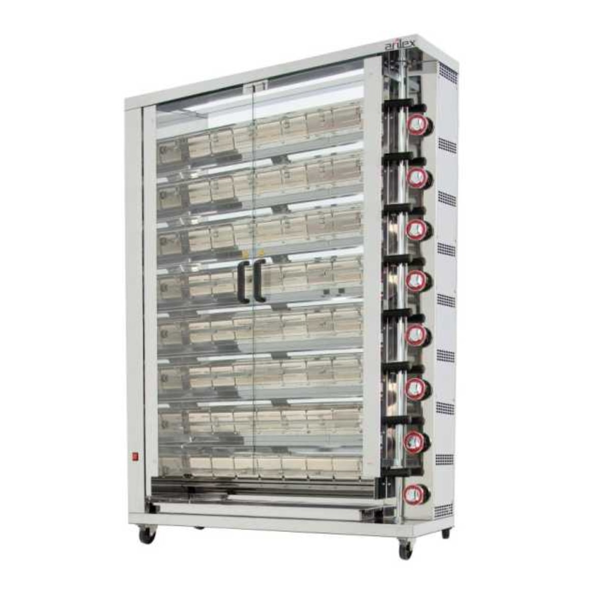 Asador de pollos vertical a gas de 8 espadas Arilex 8ASG