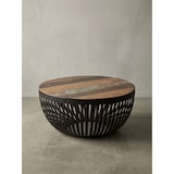 thumbnail of Couchtisch im Industrial-Design, Recyceltes Mangoholz, Braun. 70x70x33 cm | Kadima Design